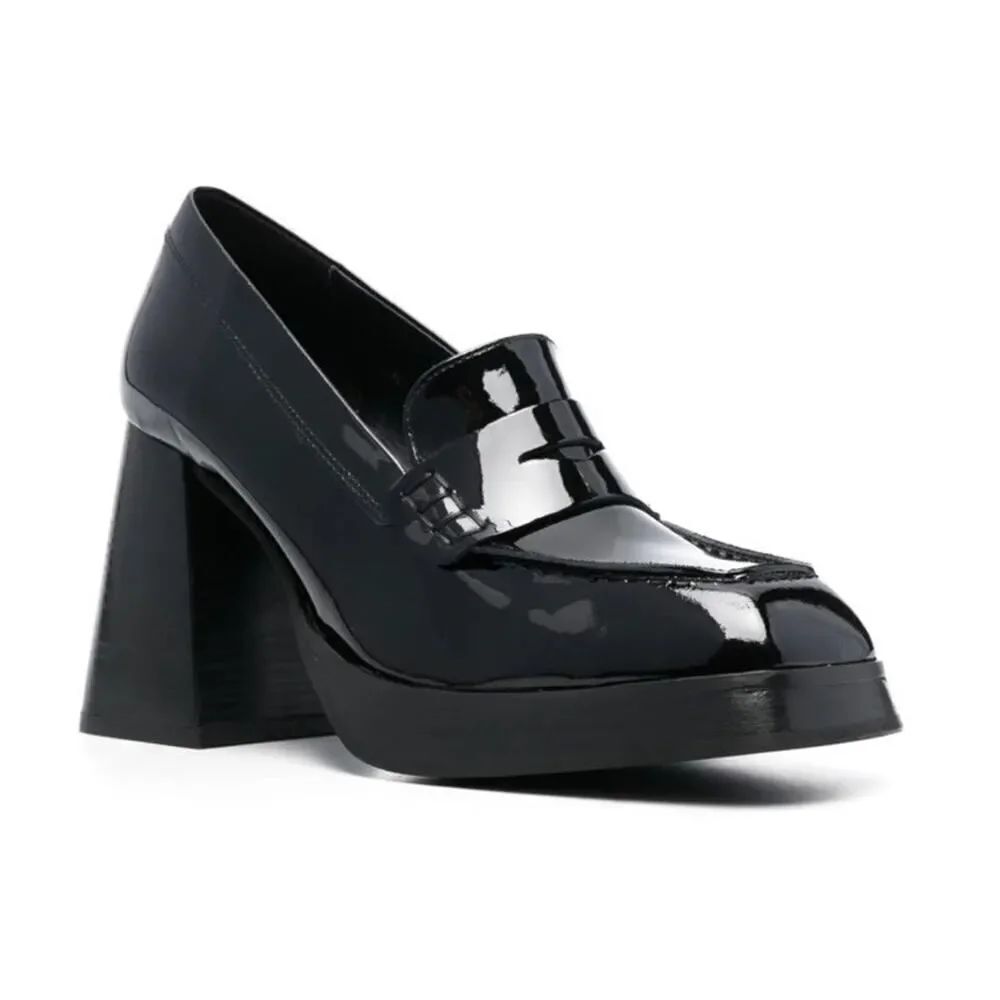 Alohas Take Off Black Patent Leather Loafers 90mm Heel Size 11 US / 41 EU